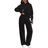PRETTYGARDEN Women's 2 Piece Outfits Spring Sweatsuits Oversized Hoodies Wide Leg Sweatpants Tracksuits Lounge Matching Sets