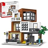 Wyiauy Modern Cubist Villa Building Set with LED, 1399 Pcs | Modern Cubist Villa Modular City Building Blocks For Adults ,Compatible with City Sets and Other Major Brands