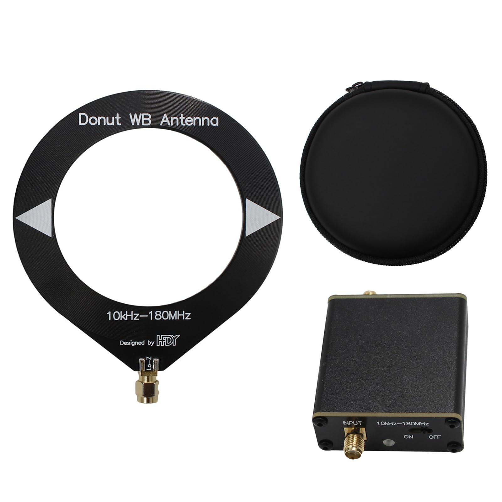 Photo 1 of GOOZEEZOO Donut WB Antenna, GOOZEEZOO 10KHz - 180MHz Mini Loop Antenna for Ham Radio Suitable for All Models of Radios, Walkie Talkies, SDR with Low Impedance Converter Built-in 600mAh Battery