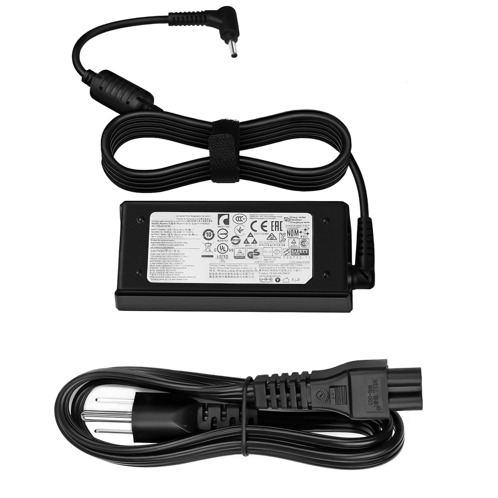 JUYOON 40W Ac Adapter Charger Compatible with Samsung Ativ Book 9/9 Plus/9 Lite/9 Spin Laptop A13-040N2A PA-1400-96 AD-4019A 19V 2.1A 3.0 * 1.0mm Connector