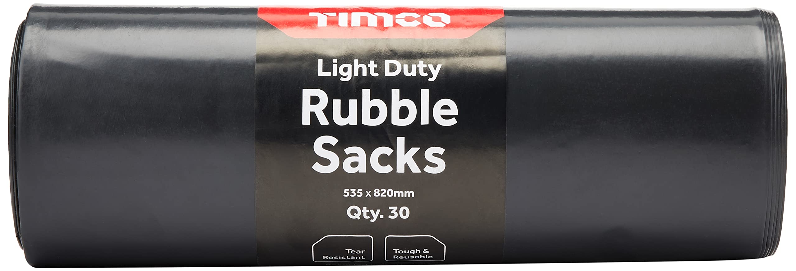 TIMCO Rubble Sacks/Rubble Bags - Super Strong and Recycled - An excellent solution for garden/rubbish clearance - Convenient and compact roll of 30 sacks - Robust bin liners.