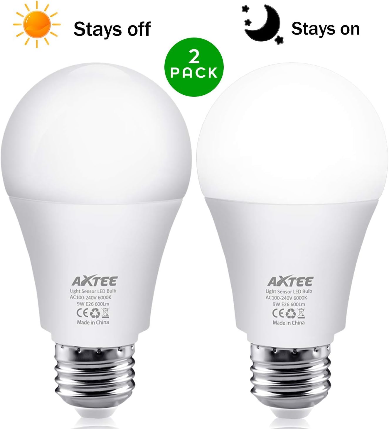 AXTEE Smart Light Bulb, RGBCW Dimmable Color Changing LED WiFi Bulbs E26 7W(60W Equivalent) with Remote Control, No Hub Required, Compatible with Alexa, Echo,Google Home (7W, 2 Pack 6000K)