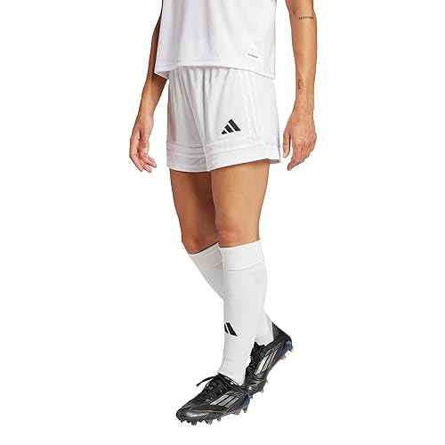 adidas Women's Squadra 25 Soccer Shorts, White/White/Black, Large