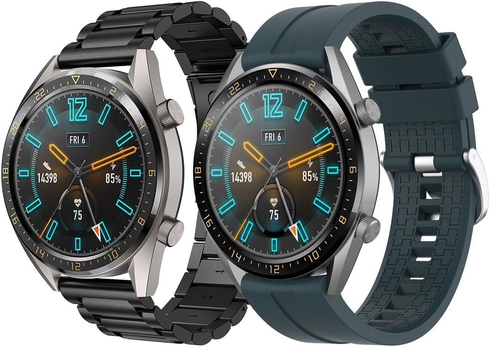 Supore Strap Compatible with Huawei Watch GT2 46mm/Watch GT 46mm/Watch GT Active/Watch 2 Pro/Honor Watch Magic/Galaxy Watch 46mm/Gear S3/Gear 2, 22mm Stainless Steel Replacement Strap