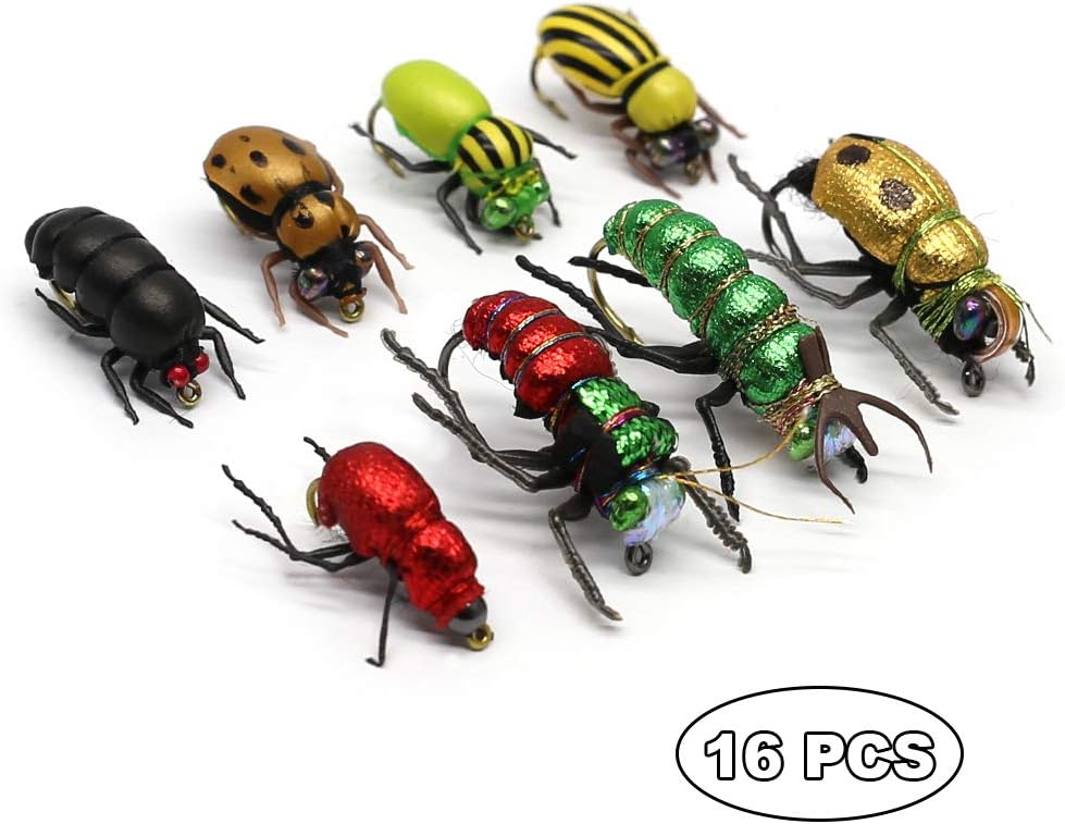YZD Trout Fly Fishing Flies Collection Dry Wet Nymph Fly Assortment with Fly Box Flyfishing Flys Lures 12/16/18/22/36 Kits