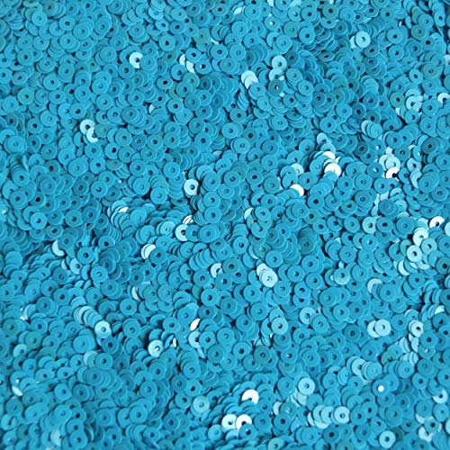 3mm Sequins Flat Round Sky Blue Opaque. Made in USA
