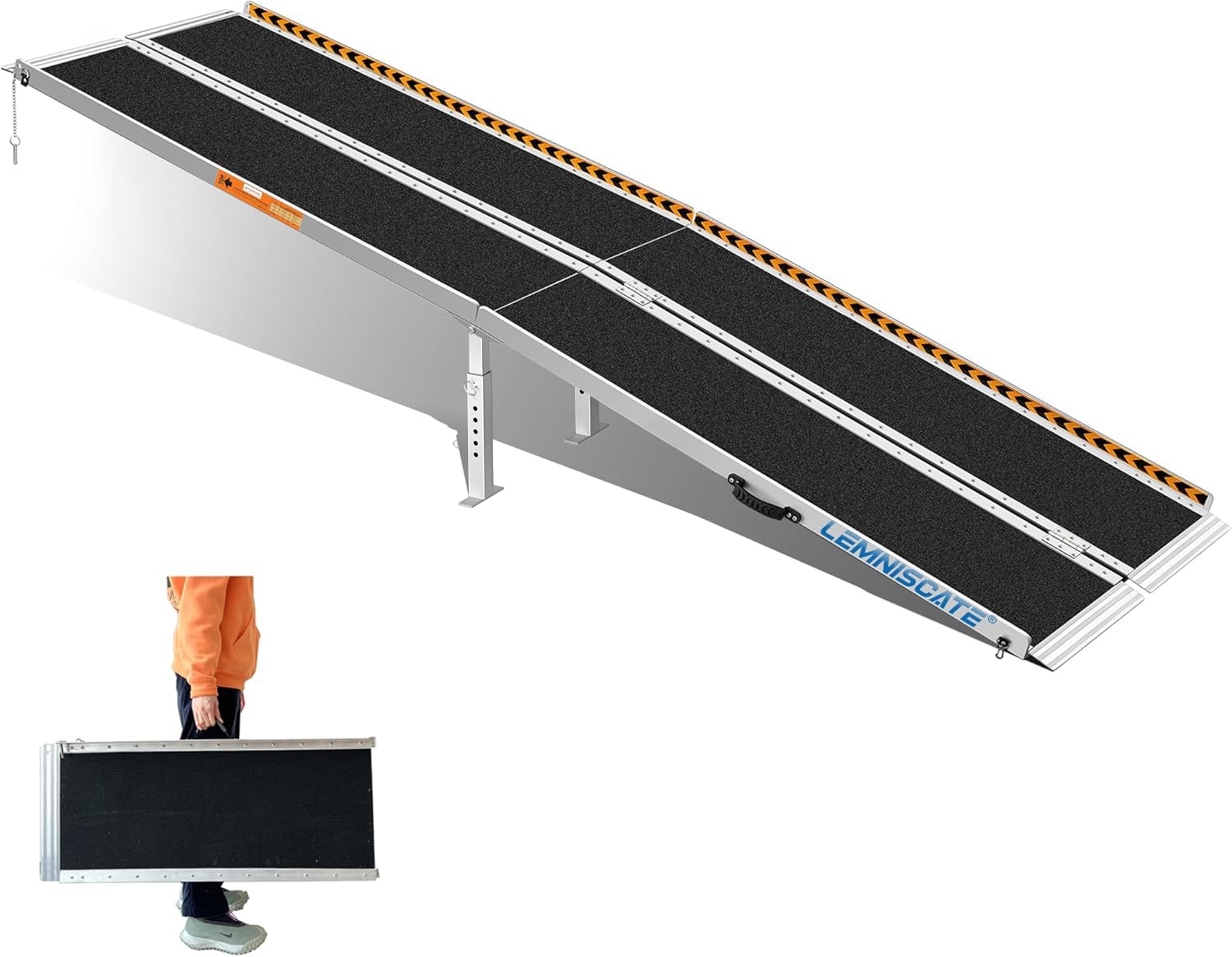 Photo 1 of *HEAVY* LEMNISCATE 10FT Wheelchair Ramp for Home Steps, with Adjustable Support Legs, Non-Skid Portable Handicap Ramps for Wheelchairs for Home Entry, Doorways, Shed, Stairs, Walkers, Scooter, 800LBS Capacity
