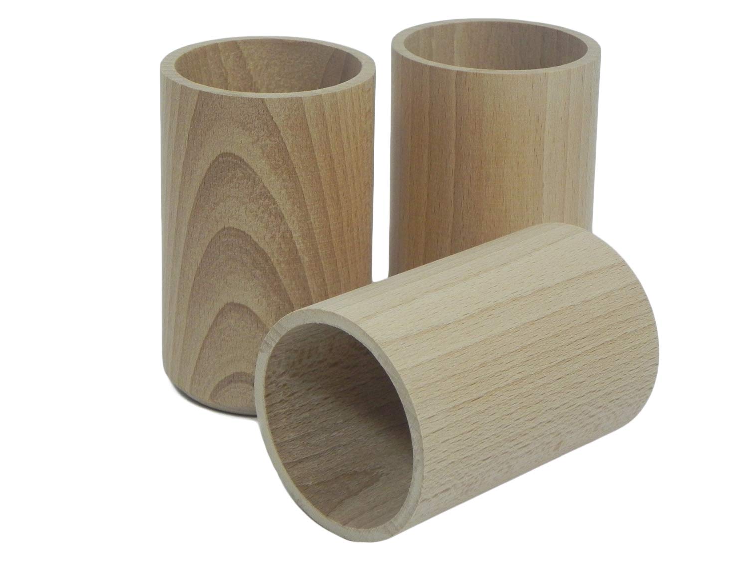 4 x Wooden Cup Round Pen Pencil Cup Desk Supplies Office Organization Supplies