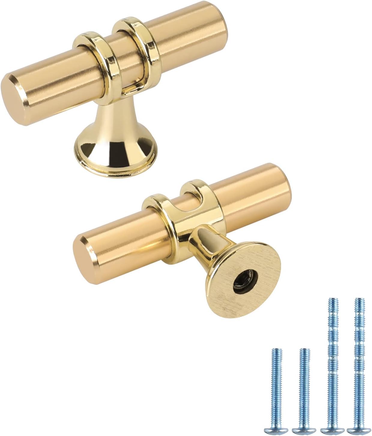 Rergy Cabinet Handles Drawer Pulls and Knobs, 20 Pack Gold Single Hole Hole Center, Kitchen Hardware for Dresser Handle Zinc Alloy Furniture Pull Image