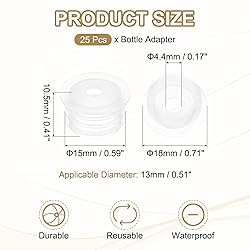 PATIKIL Bottle Adapter 0.59"/14mm, 25 Pcs Press in