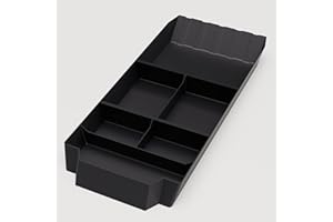 TWRAPS Floor Console Organizer for Tesla Cybertruck 2024+, Storage Tray Box Caddy with Premium Leather Liner Inserts, Interior Accessory for the Lower Center Console (1" Deep)