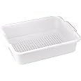 Winco Perforated Bus Box Dish Tub for Restaurants, White