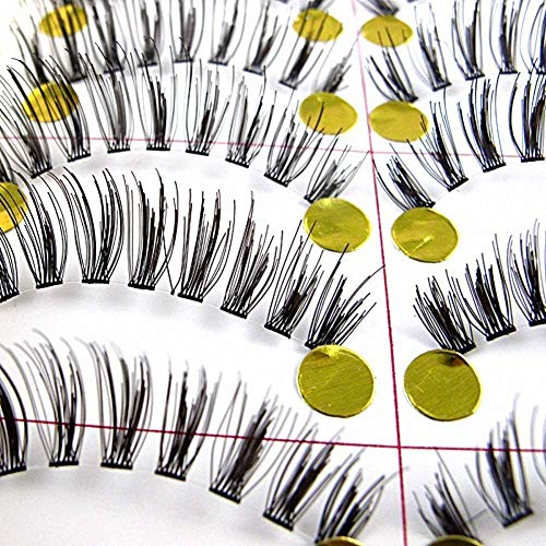Nicedeal 10 Pairs Natural Look Taiwan Handmade Fake False Eyelashes Eye Lashes Transparent Stem 218 Classical Eyelashes Make-up Tools and Brushes for Beauty