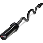 CAP 48-Inch Olympic Super Curl Bar, Elite, Black, 500lb Capacity | Super curl bar, Pronounced angled grips, Olympic plates, Biceps curls, Triceps extensions and arm training for upper body