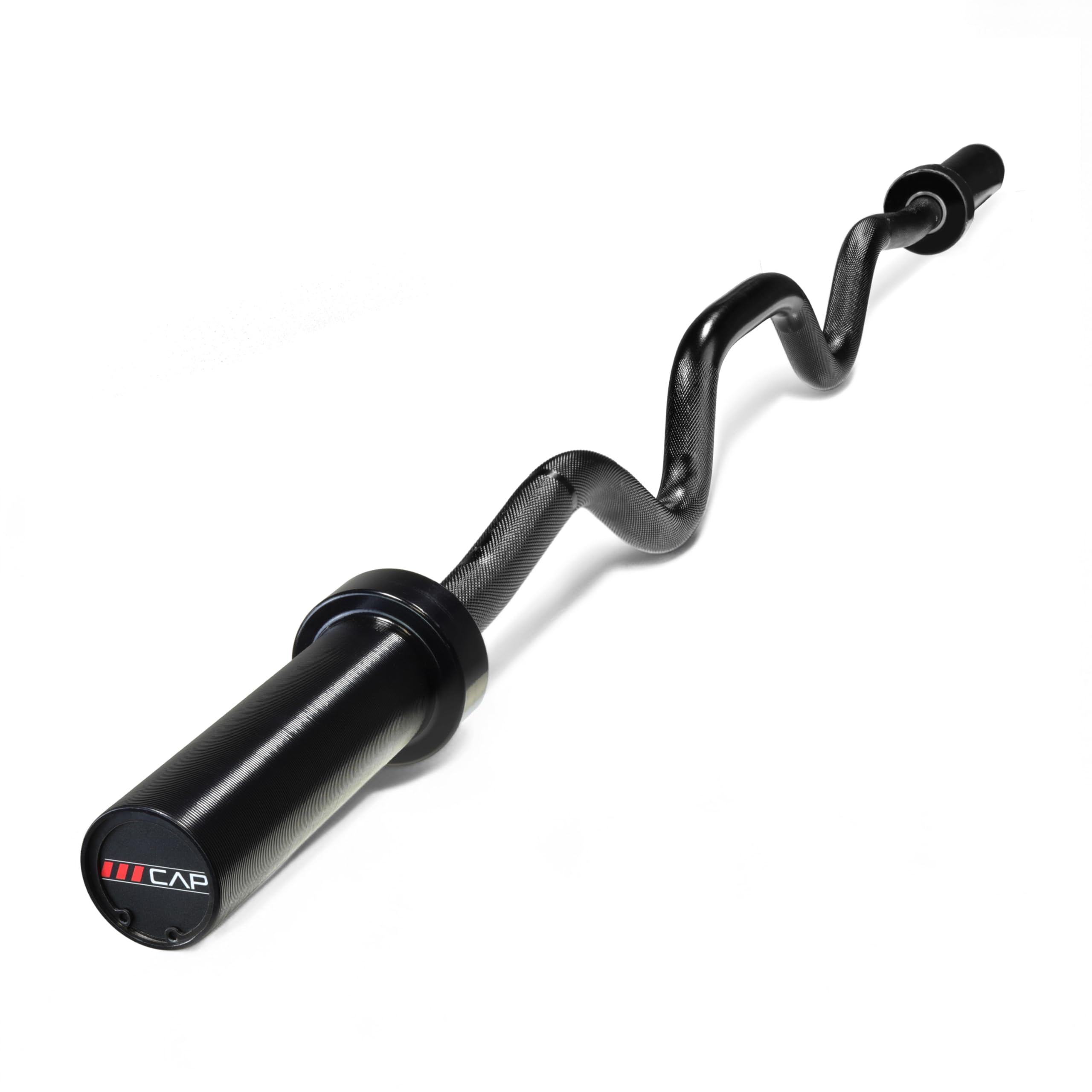 CAP Barbell Solid Olympic Super Curl Bar, Bronze Bushings, Black Image