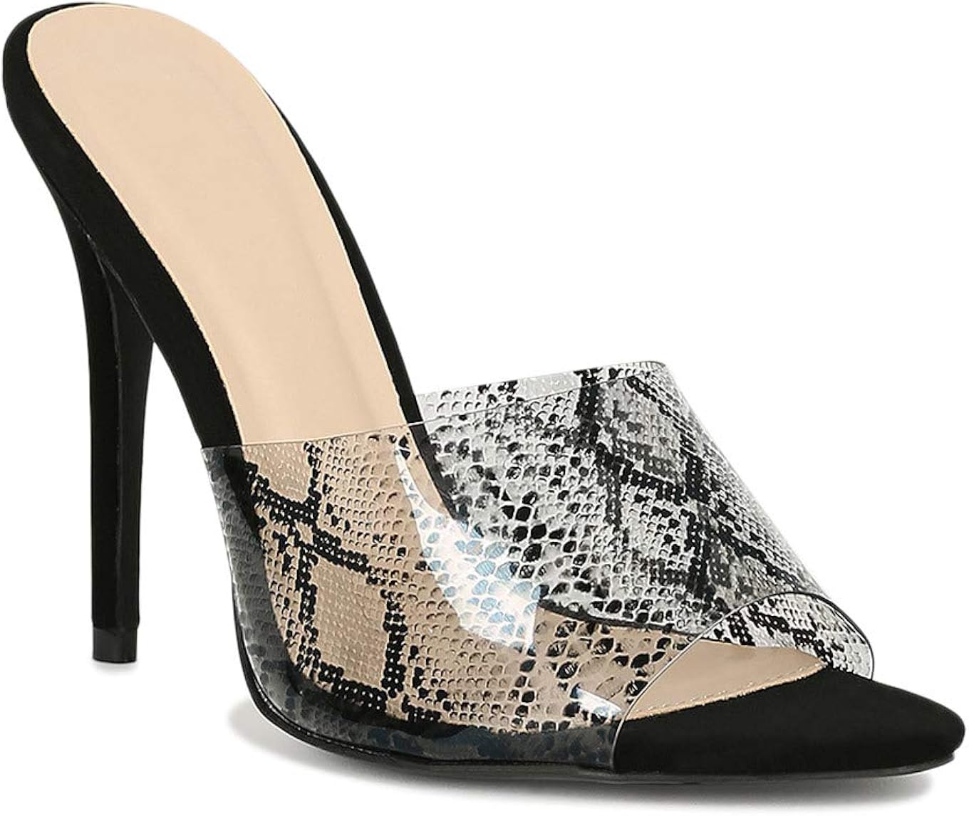 pointed open toe mules