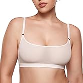 INLYRIC Women's Cosnufy Sheer Bralette - Cami Mesh Unlined No Padding See Through Wirefree Bralettes Pullover