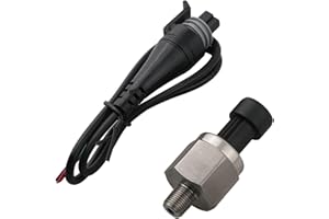 FABULETTA 5V Pressure Transducer 1/8 Inch NPT Thread Sensor For Oil Fuel Air Water High PSI Stainless Steel Sender(1000psi)