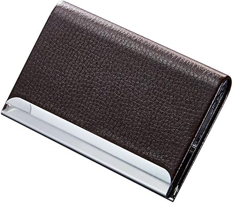 Amazon Fortan 名刺入れ 名刺ケース 金属 革 シュリング革 Pu革 レザー ステンレス メンズ レディース メンズブランド 人気 軽量 収納 カード 入職グッズ 入職準備 就職活動 プレゼント 卒業祝い 会社記念品 男女兼用 取り出しやすい コーヒー Fortan 名刺入れ