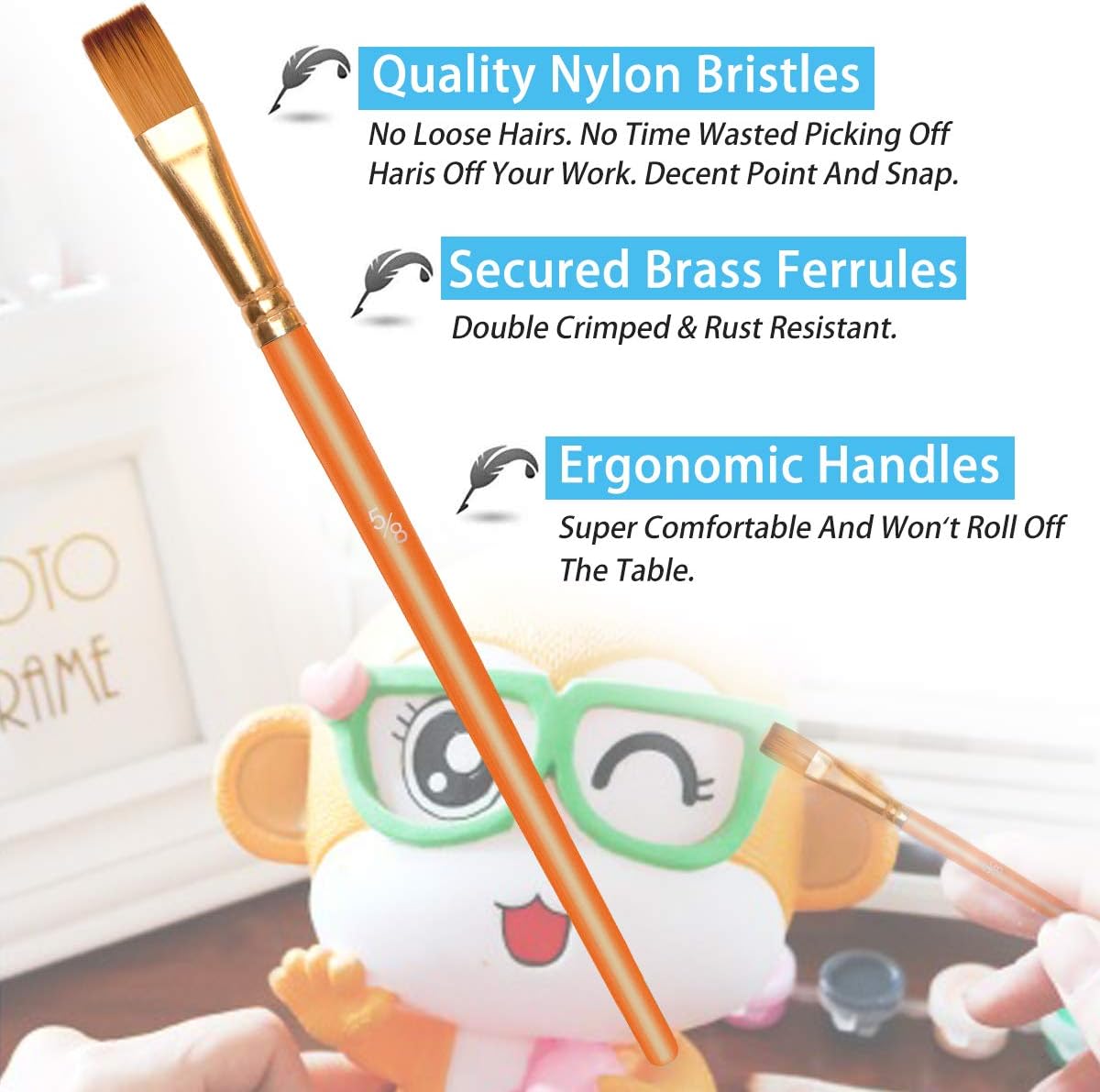 Vicloon 10Pcs Paint Brushes - Image 4