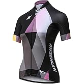 Mysenlan Women's Cycling Jersey Short Sleeve Cycling Tops Quick Dry Breathable Bike Shirts for Women Black