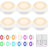 BLS LED Puck Lights, Under Cabinet Lighting, Battery Powered Lights, Stick on Lights, Color Changing Lights with Dimmer and T