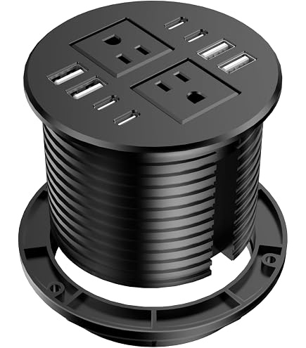KATA Desk Cable Management Kit - 6x 2" Grommets, Hole Saw, Mandrel, Cable Sleeve (2m) For Wire Organization - View #4
