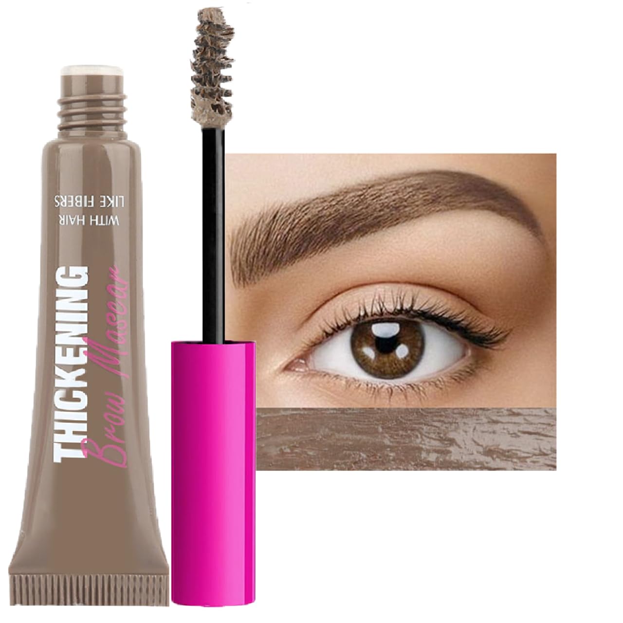 Eyebrow Gel, Brow Gel with Waterproof Formula Long-Wear, Volumizing, Buildable, Creamy Gel Formula for Brow Colour and Structure Non-Sticky, Smudge-Proof Instant Brow Styler (01#Taupe)