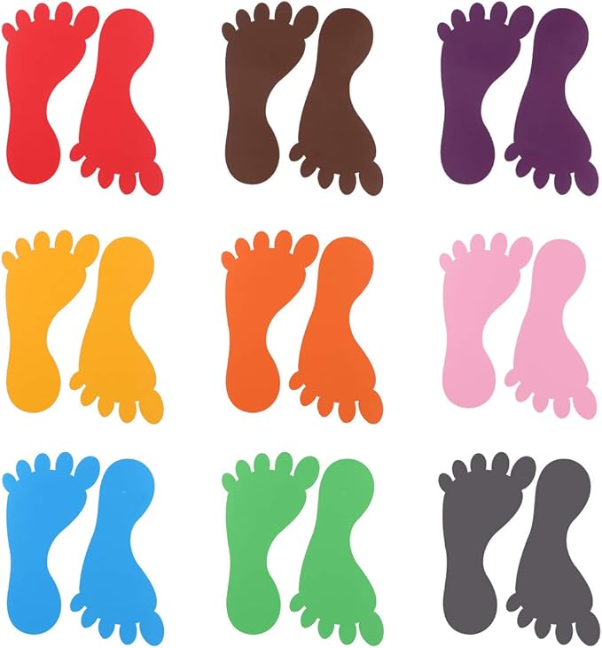 NUOBESTY Footprint Sticker SelfAdhesive Floor Decals for Kids Room