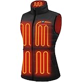 Venustas Lightweight Women's Heated Down Vest with Battery, Recycled Electric Heating Puffer Vest with 90% Down