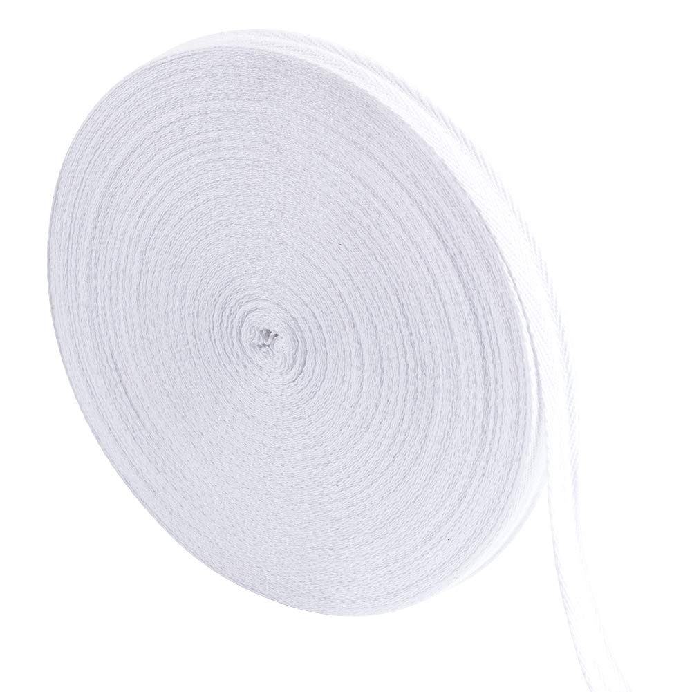 NBEADS 50 Yards Cotton Twill Ribbon, 15mm Herringbone Pattern Twill Tape Soft Webbing Tape for Home Decor, Wrapping Gifts, Sewing DIY Crafts
