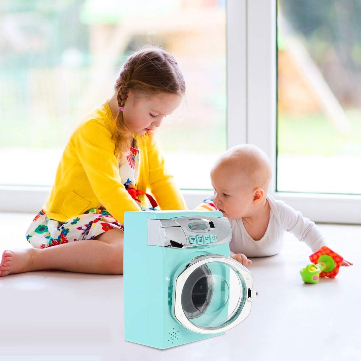 Amazon Co Jp Imikeya 子供洗濯機 おもちゃインタラクティブ早期学習ハウスキーピングおもちゃホームふりプレイアクセサリーリアルサウンドギフト子供用 ホーム キッチン