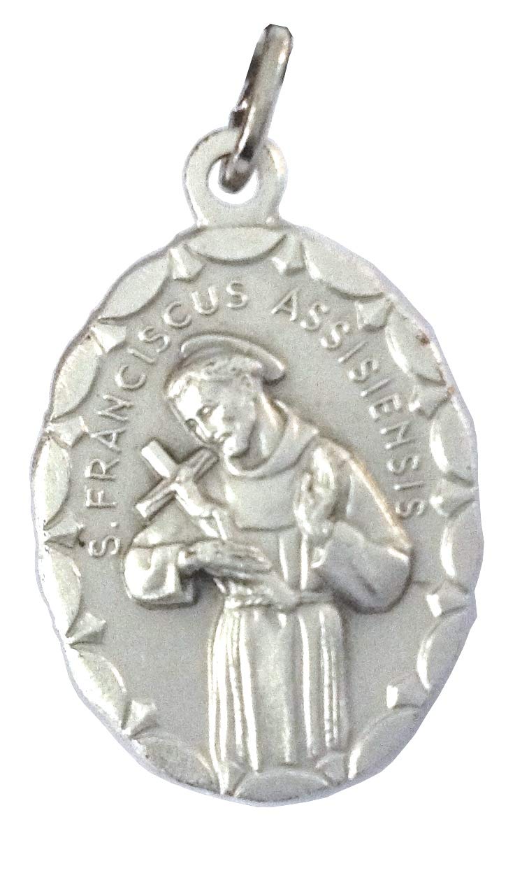 I G J SAINT FRANCIS OF ASSISI OVAL SHAPE MEDAL - 100% MADE IN ITALY - THE PATRON SAINTS MEDALS