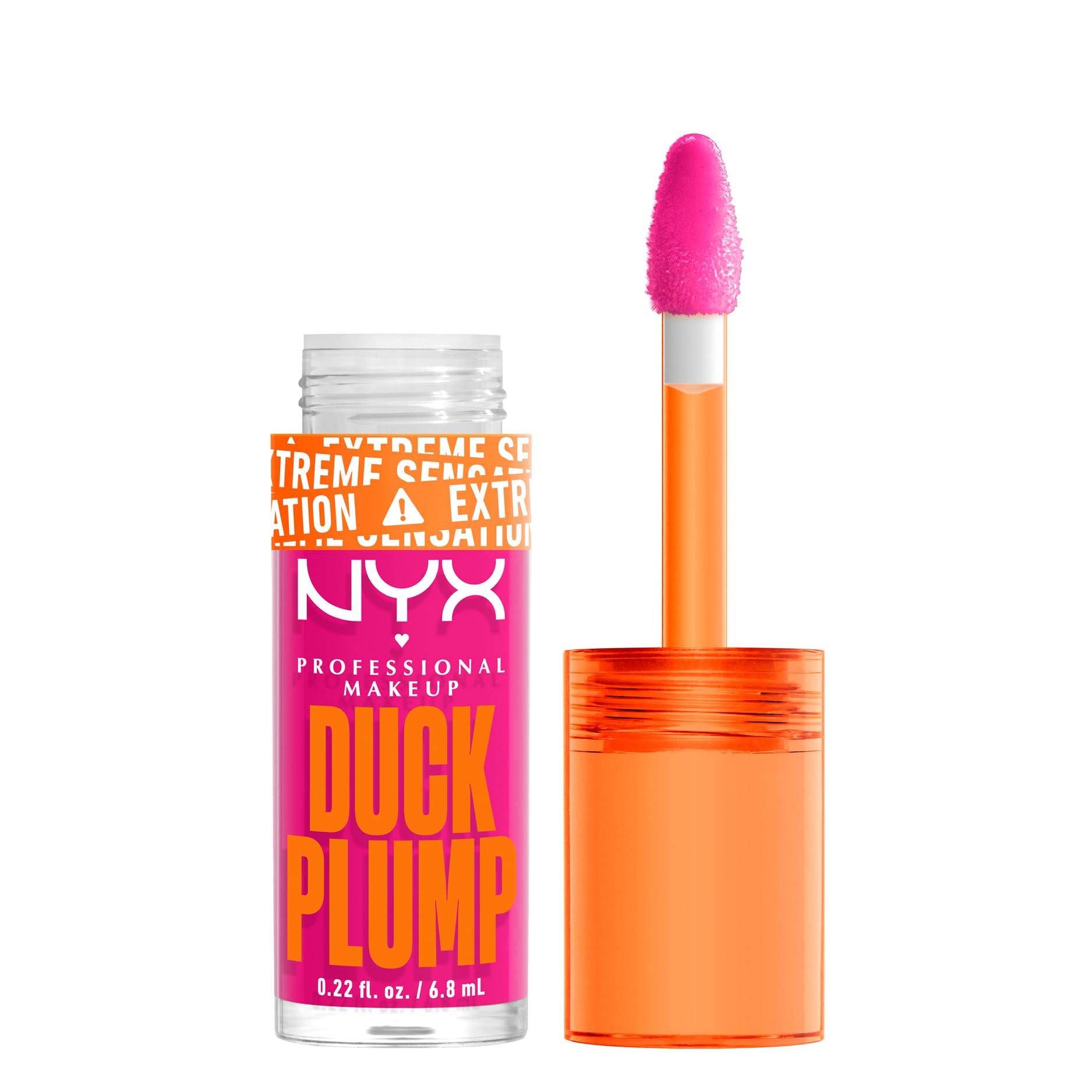 NYX Professional Makeup Lip Plumping Gloss, Intense Colour and High Pigmentation, With Extreme High Shine Finish, Infused with Spicy Ginger, Vegan Formula, Duck Plump, Bubblegum Bae — image 1