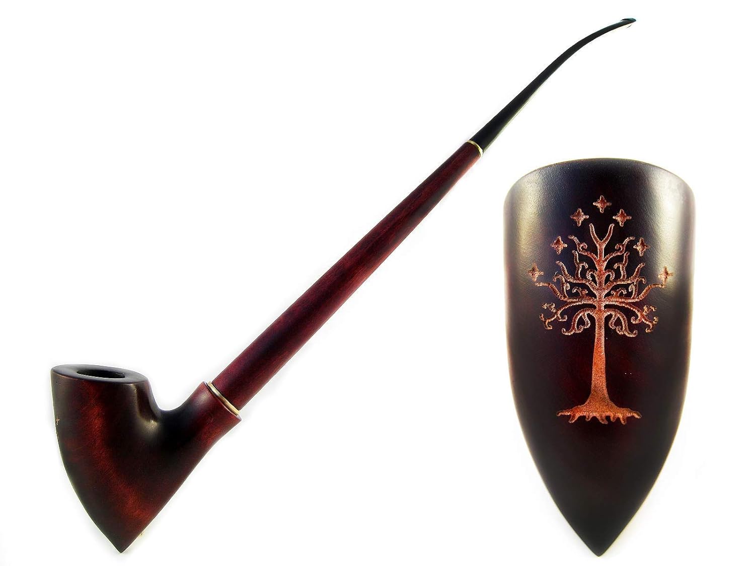 Fashion NEW LOTR Churchwarden Smoking Tobacco Pipe Wood TREE 13 inch/33