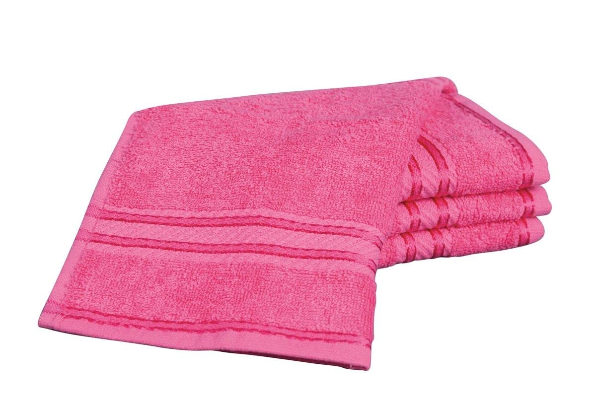 Bentley Priory Linens Supreme Face Flannels for Bathroom 500GSM Super Soft Combed Cotton Pack of 4 Absorbent and Quick Dry Face Cloth Flannel Towels Set 30 x 30cm (NEON PINK) — image 1
