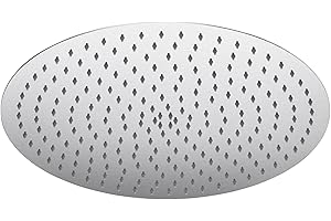 16 Inch Rainfall Shower Head, BSTIIU Stainless Steel Round Shower Head, Extra Large Ceiling Mount Shower Heads, Brushed Nickel
