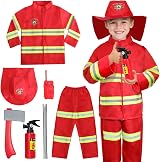 LOYO Kids Firefighter Costume Role Play Set 3-6 Years Fireman Outfit