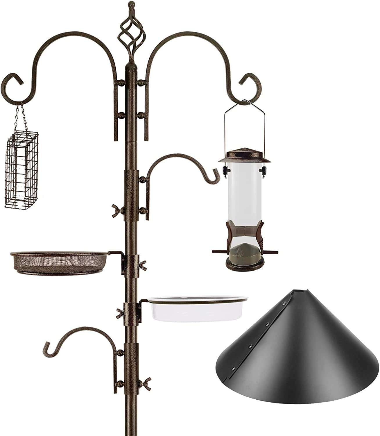 Bird Feeding Station Kit with Squirrel Baffle and Suet Cage Wild Bird