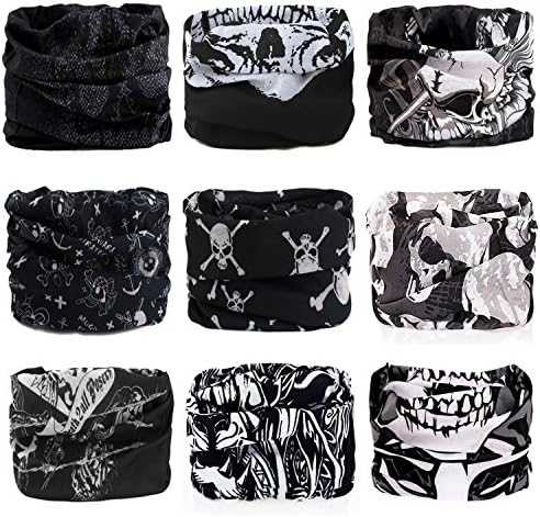 Headband, 12PCS &amp; 9PCS Headwear 12-in-1 Multifunction Stretchable Magic Scarf Head Wrap Sport Sweatband, Workout,Yoga For Sport &amp; Casual (Skeletons Series)