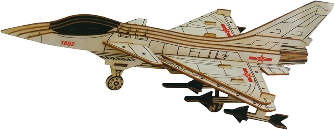 Lattice 3D DIY Wooden Fighter Plane Jigsaw Puzzle