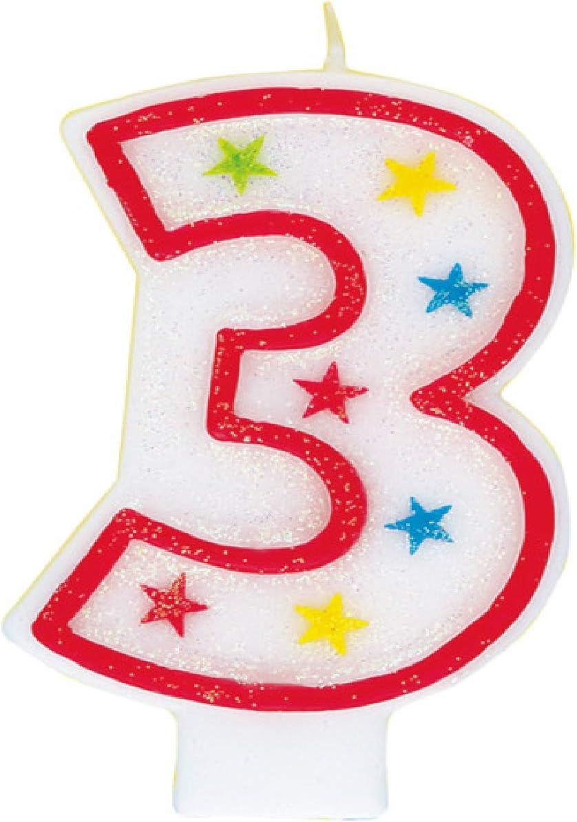 Glitter 5th Anniversary Birthday Decor Five Cake Topper 3 Number 5