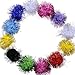 BESTTOYHOME 20 Piece Assorted Color Sparkle Balls My Cat's All Time Favorite Toy Tinsel Pom Poms Glitter