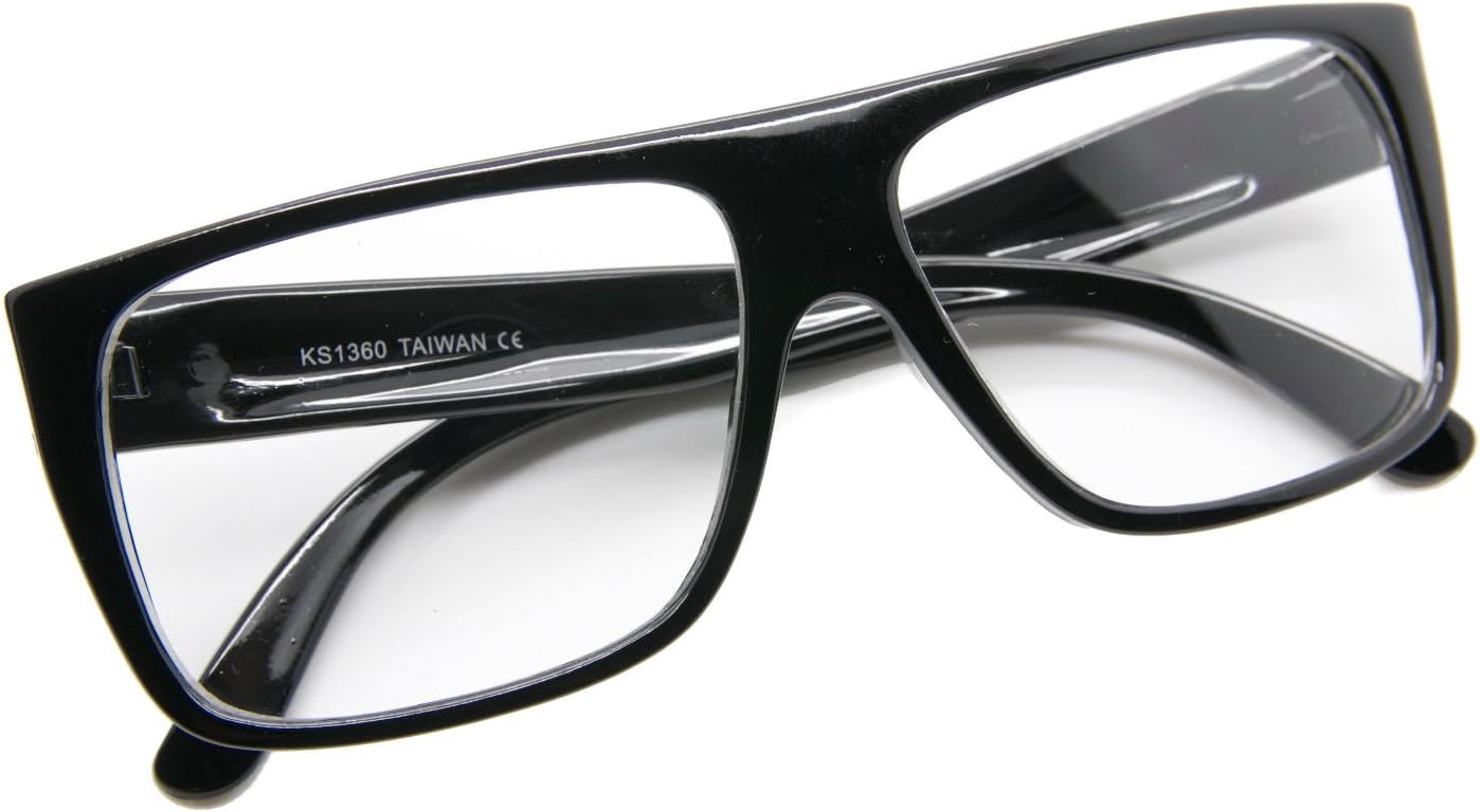 Black Vintage Retro Mens Eyeglasses Thick Full Frame Hipster Clear Lens Glasses