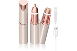 KAYZON Facial Hair Removal Eyebrow Trimmer 2 in 1, Portable Facial Hair Remover for Women, Travel Rechargeable Hair Razor Bikini Shaver for Lady Men Girls for Face Peach Fuzz, Lips, Chin, Armpit, Body (Gold)