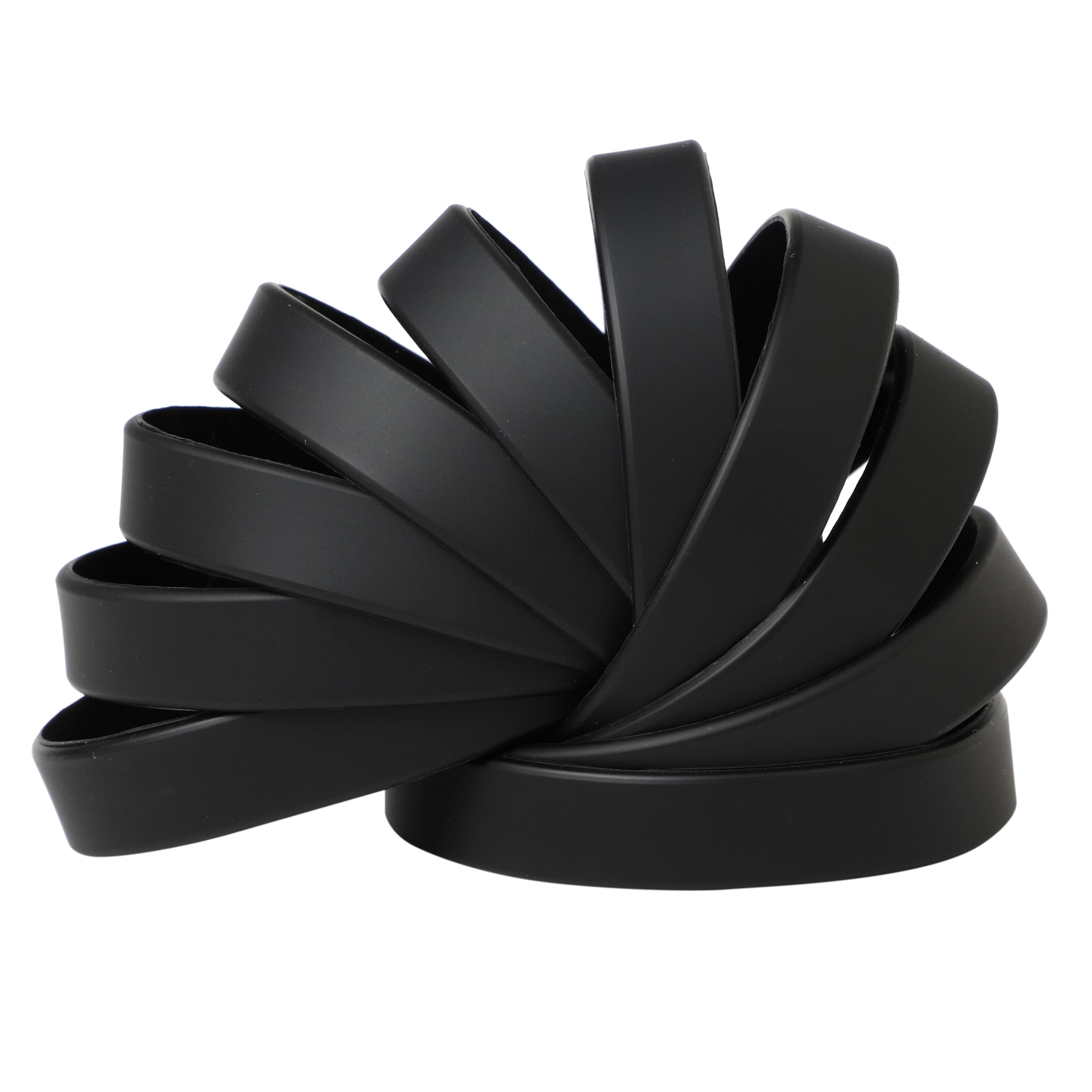 Plain Black Coloured Silicone Sports Arm Exercise Wristband Bracelets Rubber Wrist Bands Party Accessories For Men Women Boys Girls (Pack of 10)
