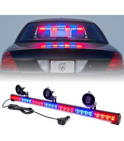 Amazon.com: FOXCID 24 LED Strobe Emergency Traffic Advisor Light Bar  Windshield Rooftop Safety Caution Warning Directional Lights Trucks Police  Construction Vehicles Snowplow Red Blue : Automotive
