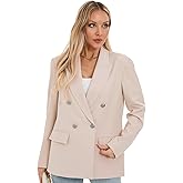 Women's Oversized Blazer Jacket - Double Breasted Professional Business Suit with Pockets for Work Office Casual Outfits