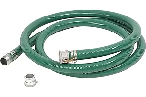 Eastrans Discharge Hose Pump Kit Includes 2" x 20' Green PVC Suction Hose with Aluminum Camlock Fittings, 2" Global Type A Cam and Groove Hose Fitting