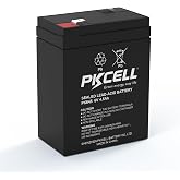 PKCELL 6 Volt 4.5Ah Rechargeable Sealed Lead Acid Battery | SLA Replacement Batteries (F1 Terminals), Rechargeable SLA AGM Battery for Auto Deer Feeder Ride on Cars